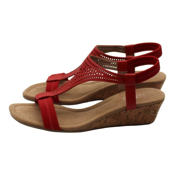 Alfani Vacanzaa 2 Women's Faux Leather T-Strap Wedge Sandals - Stylish Comfort - Picture 4 of 8